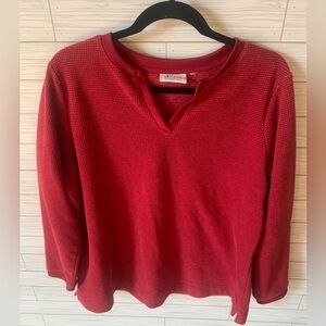 d&co essentials v neck Red Women's sweat shirt Top very soft and plush material